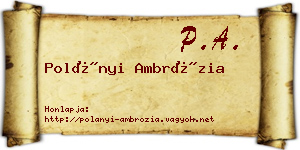 Polányi Ambrózia névjegykártya